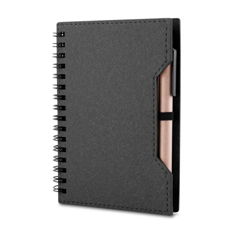 Caderno a6 capa em papelão reciclado com caneta Personalizado