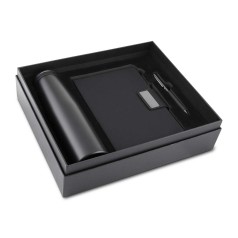 Kit escritório caderno, garrafa e caneta metalica Personalizado