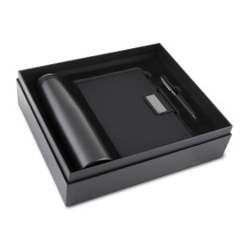 Kit escritório caderno, garrafa e caneta metalica Personalizado