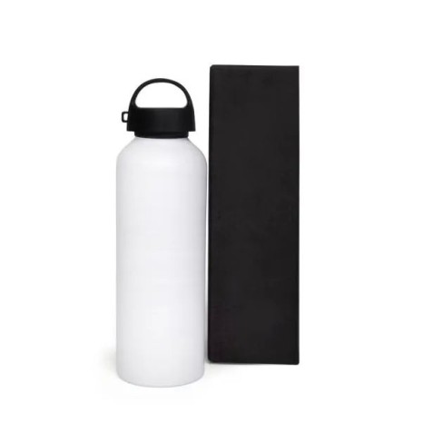 Garrafa em Alumínio Branco 600 Ml Personalizado