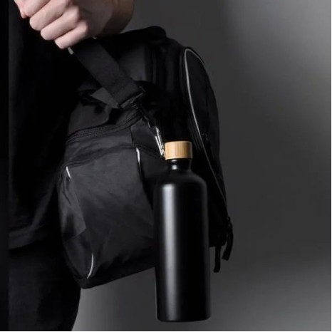 Garrafa em Alumínio Preta 1 Litro Personalizado