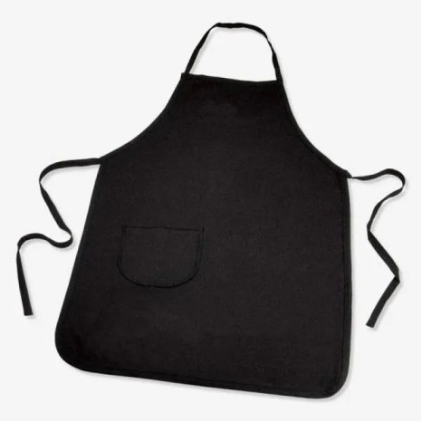 Avental com Bolso em Brim Preto Personalizado
