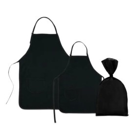 Avental e Avental Mini em Brim Preto 2 Pçs Personalizado