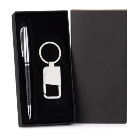 Caneta e Chaveiro em Metal / Material Sintético Personalizada