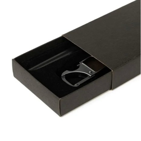 Caneta Roller e Chaveiro Cinza em Metal e Pu Preto Personalizada