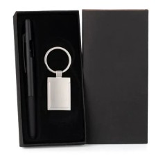 Caneta e Chaveiro Preto Personalizada