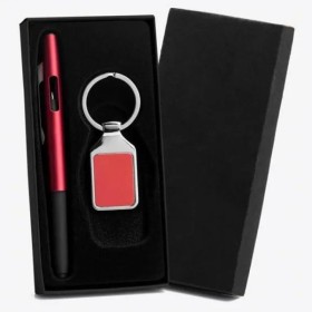 Caneta e Chaveiro em Abs / Metal Vermelho Personalizada