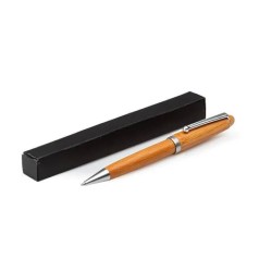 Caneta Esferográfica em Bambu Cromado Fosco Personalizada