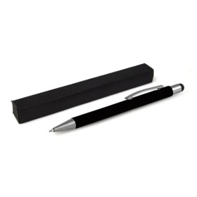 Caneta Esferográfica em Alumínio com Ponta Touch Preta Personalizada
