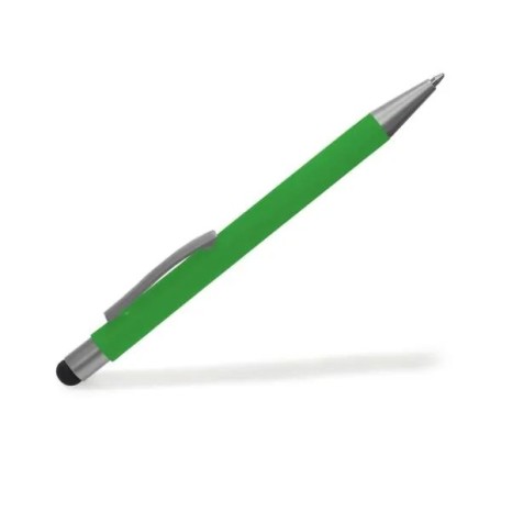 Caneta Esferográfica em Alumínio com Ponta Touch Verde Personalizada