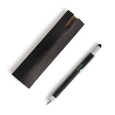 Caneta Esferográfica 6X1 em Alumínio Preta Personalizada