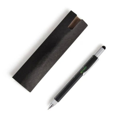 Caneta Esferográfica 6X1 em Alumínio Preta Personalizada