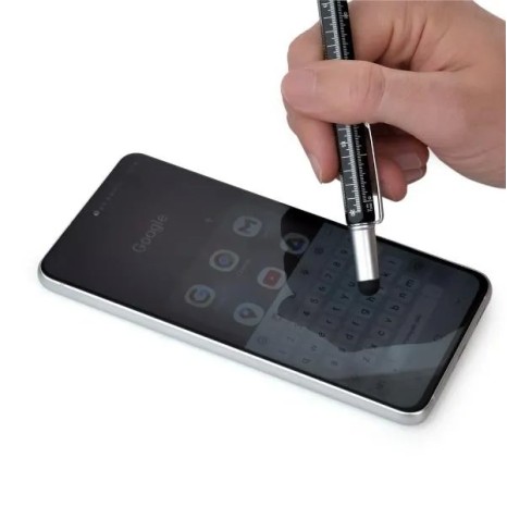 Caneta Esferográfica 6X1 em Alumínio Preta Personalizada