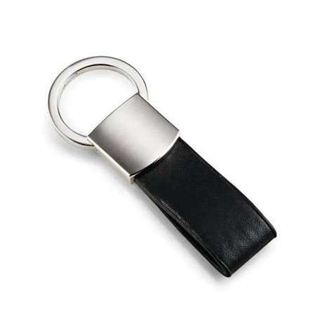 Chaveiro em Metal e Material Sintético Preto Personalizado