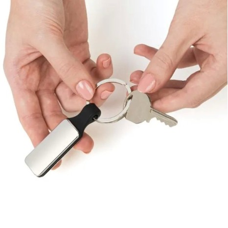 Chaveiro em Metal/Pu Prata/Preto Personalizado