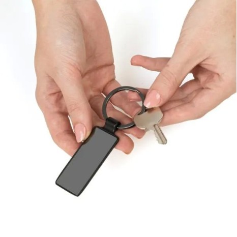 Chaveiro em Metal Cinza/Preto Personalizado