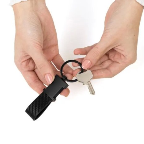 Chaveiro em Metal/Pu Preto Personalizado