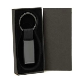 Chaveiro em Metal/Pu Cinza/Preto Personalizado