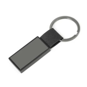 Chaveiro em Metal/Pu Cinza/Preto Personalizado