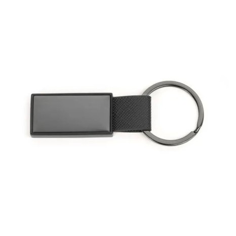 Chaveiro em Metal/Pu Cinza/Preto Personalizado