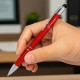 Caneta Esferográfica em Alumínio com Ponta Touch Vermelha Personalizada