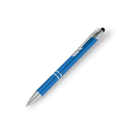 Caneta Esferográfica em Alumínio com Ponta Touch Azul Claro Personalizada