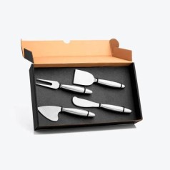 Conjunto de Facas para Queijos em Aço Inox 4 Pçs Personalizado