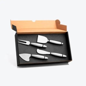 Conjunto de Facas para Queijos em Aço Inox 4 Pçs Personalizado