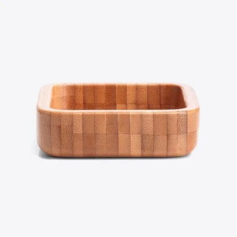 Cumbuca Quadrada em Bambu com Espátula 14cm 100Ml Personalizado