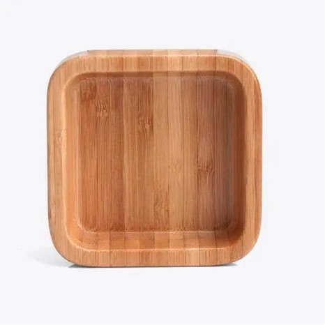 Cumbuca Quadrada em Bambu com Espátula 14cm 100Ml Personalizado