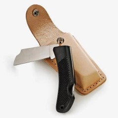 Canivete 3" com Cabo Emborrachado e Bainha em Couro Personalizado