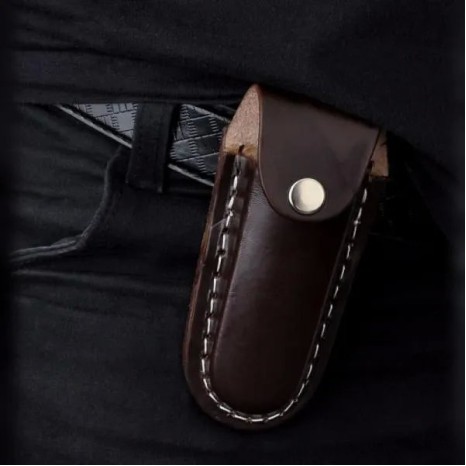 Canivete 3" com Cabo em Madeira e Bainha em Couro Personalizado