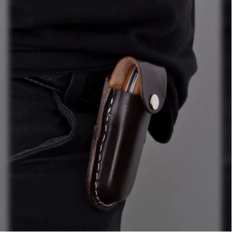 Canivete 3" com Cabo em Madeira e Bainha em Couro Personalizado