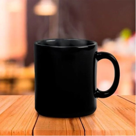 Caneca em Cerâmica Preta 270Ml Personalizada