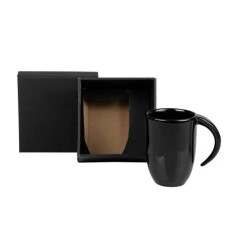 Caneca em Cerâmica Preta 350Ml Personalizada