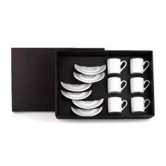 Jogo de Xícaras de Cafezinho com Pires em Porcelana 50Ml Personalizado