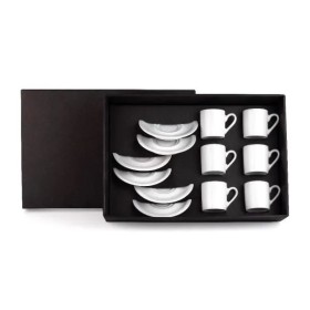 Jogo de Xícaras de Cafezinho com Pires em Porcelana 50Ml Personalizado