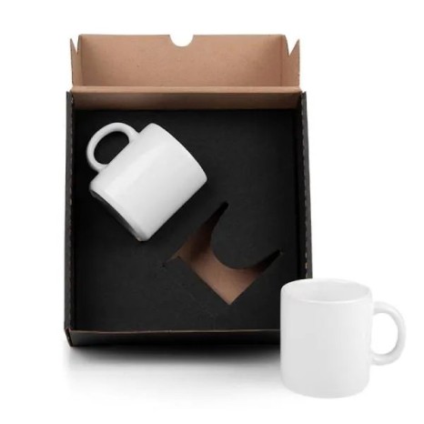 Kit Canecas em Cerâmica Branca 270Ml Personalizado