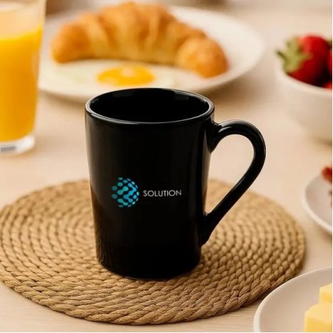 Caneca em Cerâmica Preta 230Ml com Caixa Personalizada