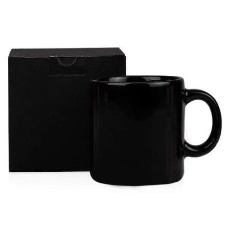 Caneca em Cerâmica Preta 270Ml Personalizada