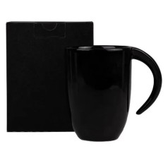 Caneca em Cerâmica Preta 350Ml Personalizada