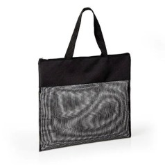 Sacola de Mão em Nylon 600 e Tela Sanet Preta Personalizado