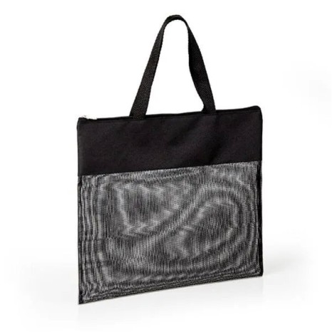 Sacola de Mão em Nylon 600 e Tela Sanet Preta Personalizado