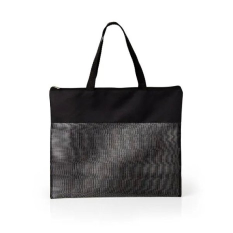 Sacola de Mão em Nylon 600 e Tela Sanet Preta Personalizado