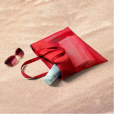 Sacola de Mão em Nylon 600 e Tela Sanet Vermelha Personalizado