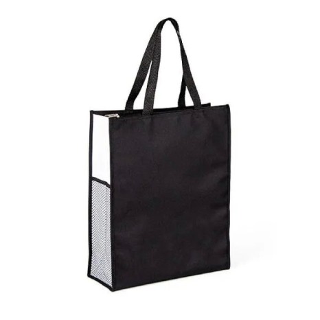 Sacola de Mão em Nylon 600 Preta/Branca Personalizado