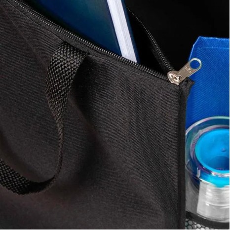 Sacola de Mão em Nylon 600 Preta/Azul Personalizado