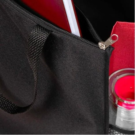 Sacola de Mão em Nylon 600 Preta/Vermelha Personalizado