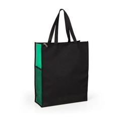 Sacola de Mão em Nylon 600 Preta/Verde Personalizado