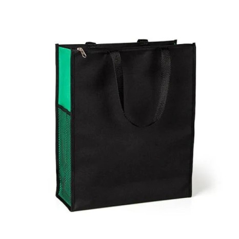 Sacola de Mão em Nylon 600 Preta/Verde Personalizado